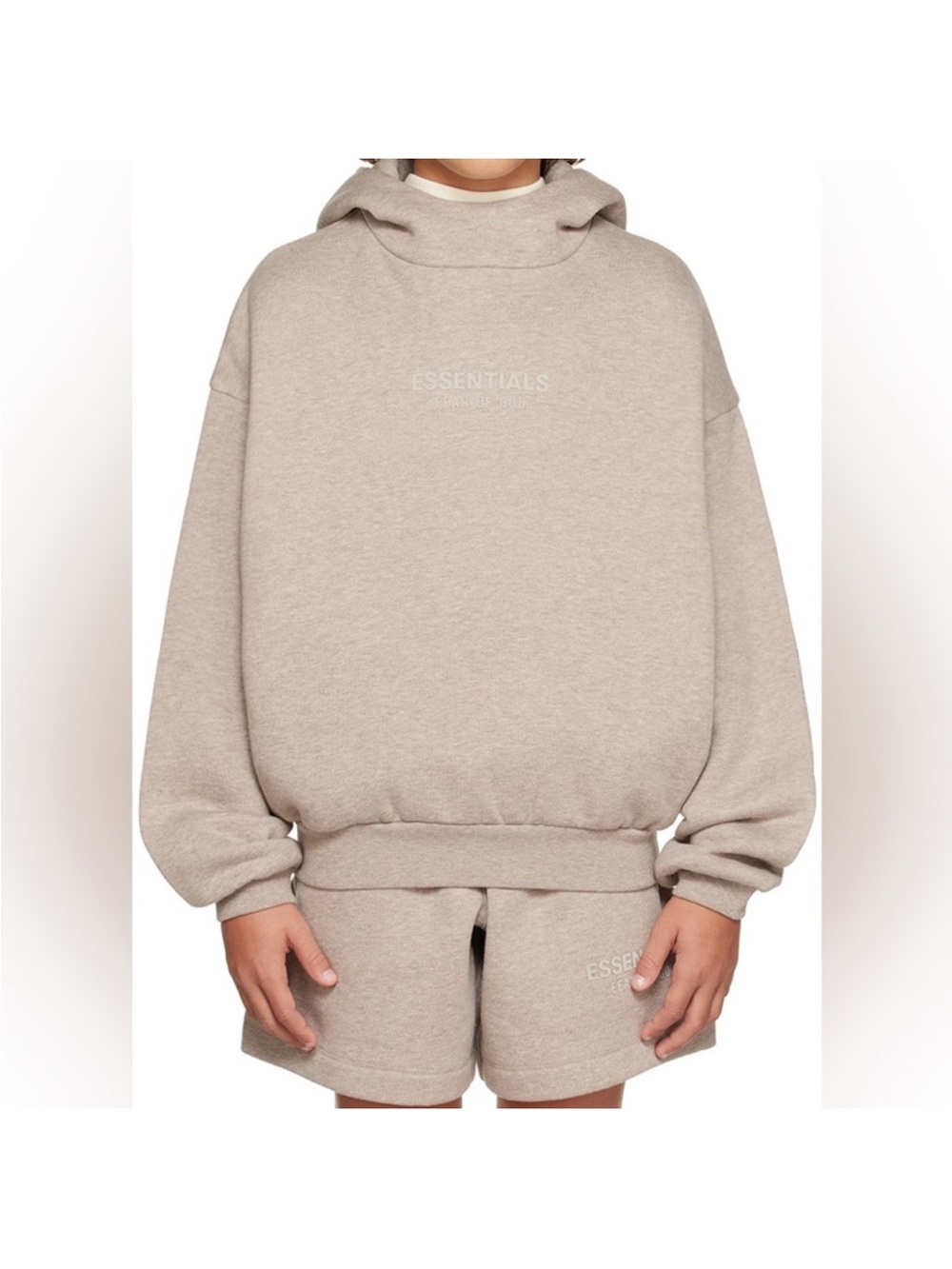 Essentials Taupe Relaxed-Fit Hoodie